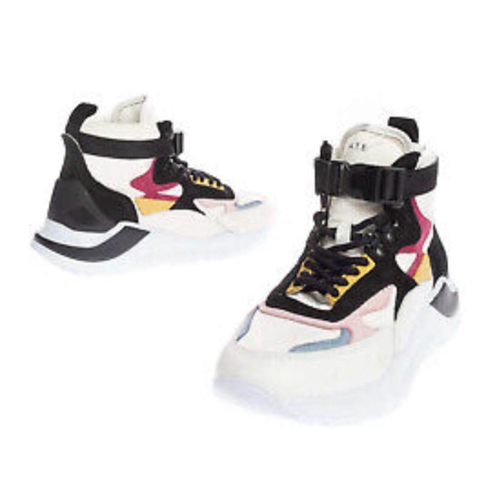 D.A.T.E. high top leather sneakers, authentic in box.